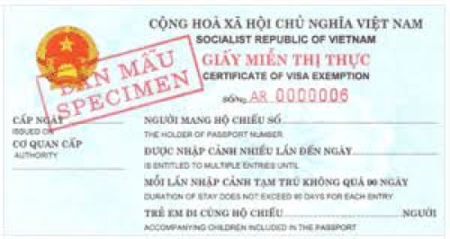 GIẤY MIỄN THỊ THỰC 5 NĂM CHO NGƯỜI NƯỚC NGOÀI TẠI VIỆT NAM
