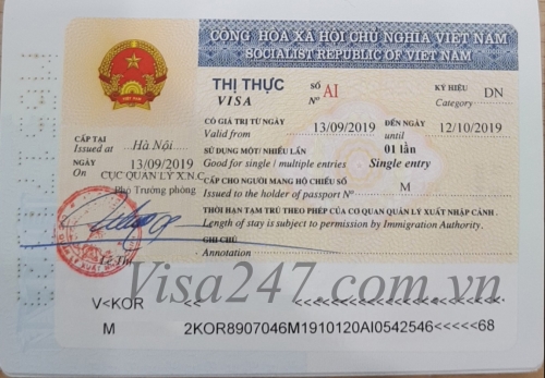 Cấp mới visa VN loại 1 tháng 1 lần, 3 tháng 1 lần