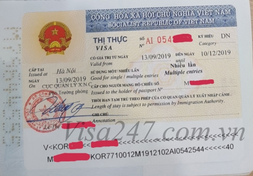 Cấp mới visa VN loại 3 tháng nhiều lần